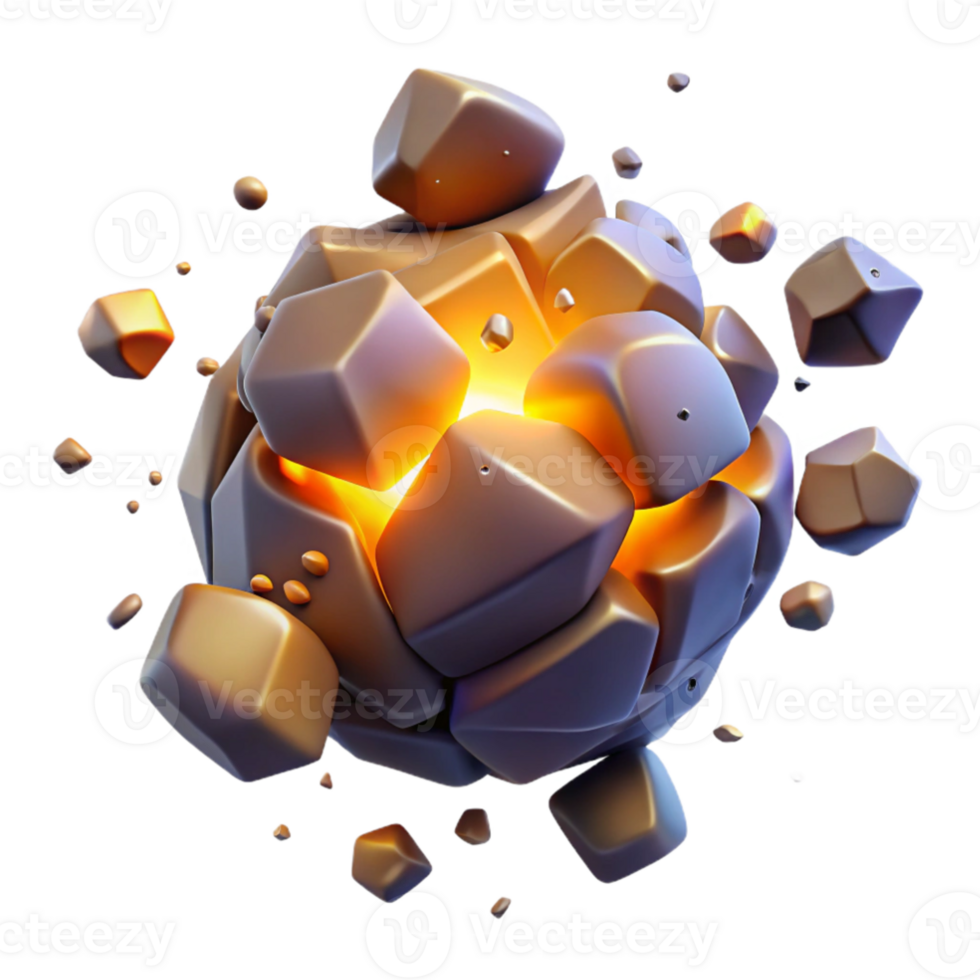 dramatic minimalist Exploding 3D Cube Cluster exclusive png