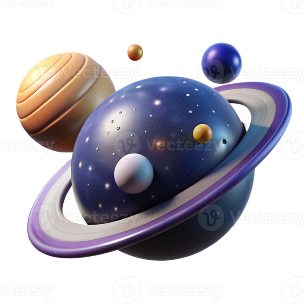 dramatic abstract Cosmic 3D Render of Planets authentic png
