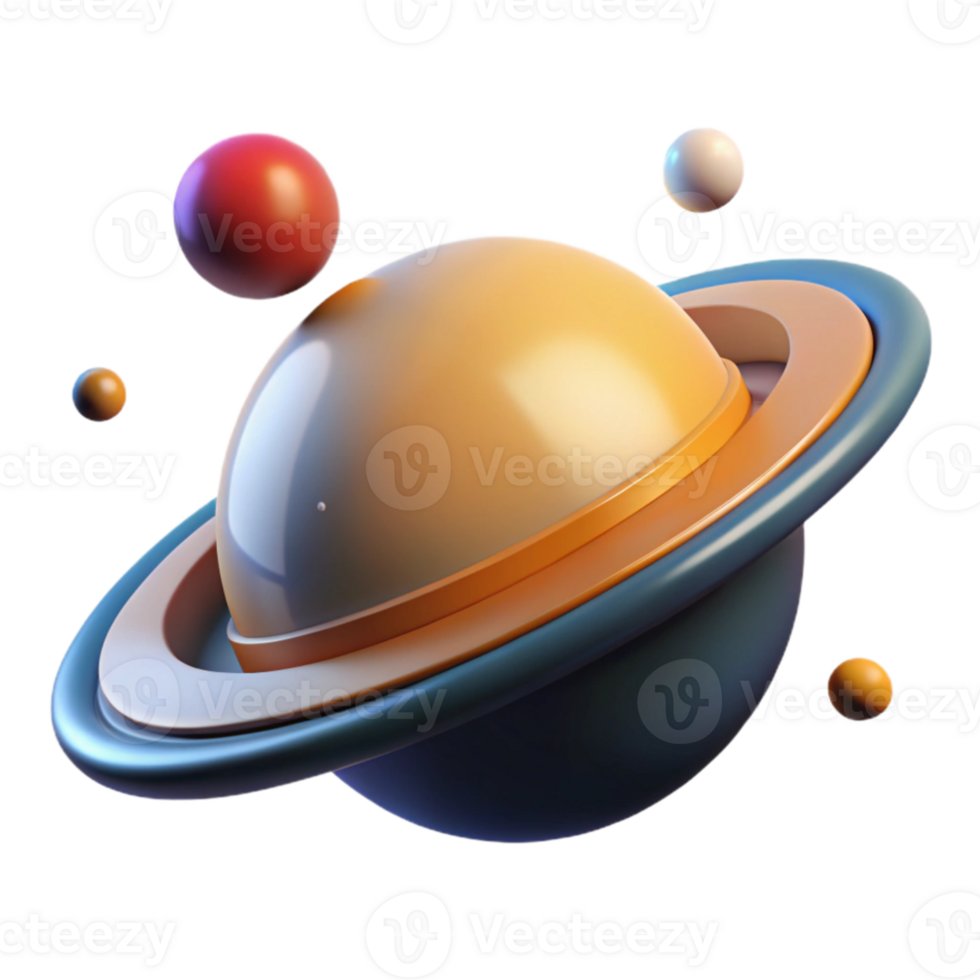 vibrant artistic 3D Render of a Colorful Planet professional png