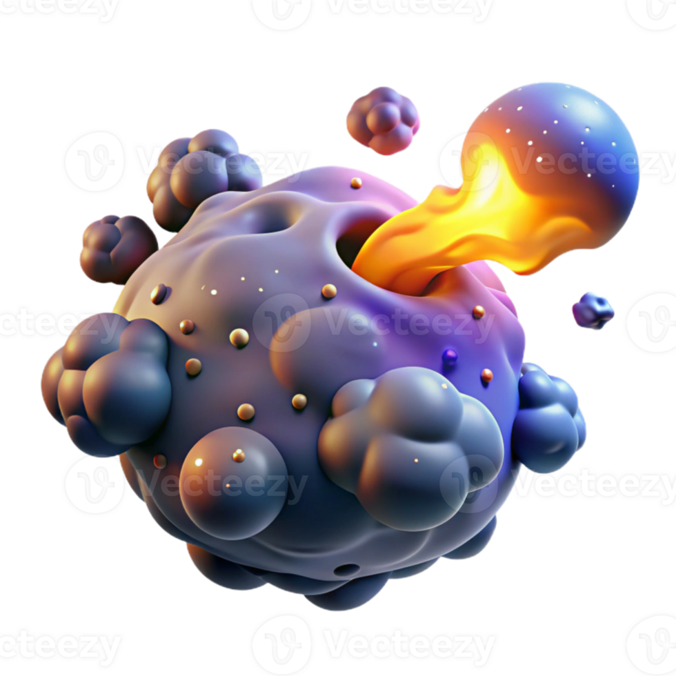 vibrant traditional 3D Render Abstract Cell Eruption premium png