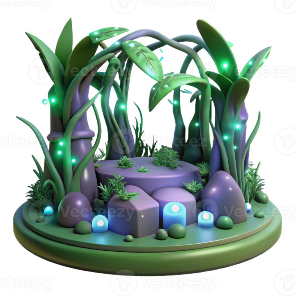magnificent abstract Enchanted 3D Forest Scene authentic png