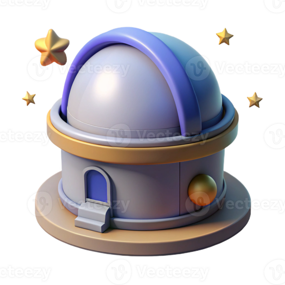 magnificent minimalist 3D Cartoon Observatory Illustration genuine png