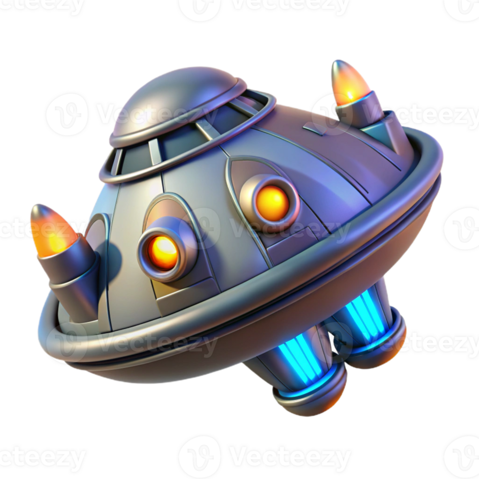 magnificent modern 3D Render Futuristic Spaceship Illustration detailed png