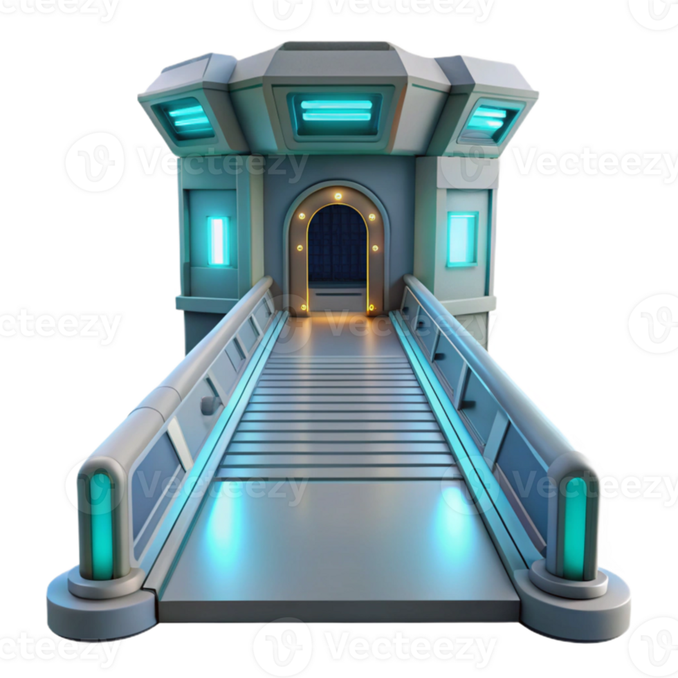 stunning classic Futuristic 3D Gateway Illustration high quality png