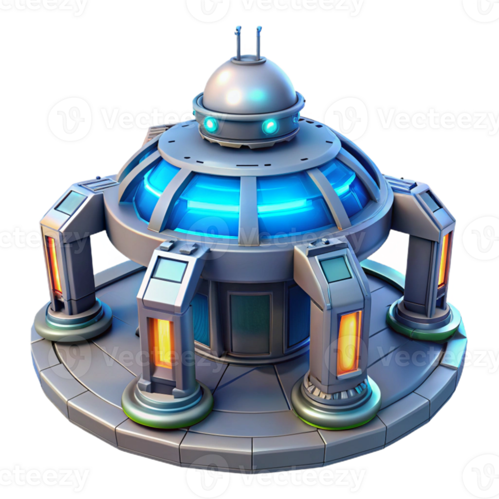 wonderful contemporary Futuristic 3D Building Illustration high resolution png