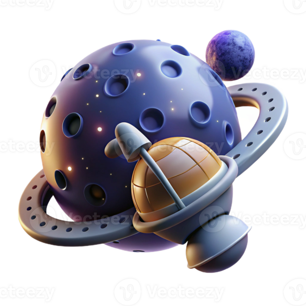 elegant artistic Cosmic Planet 3D Render original png