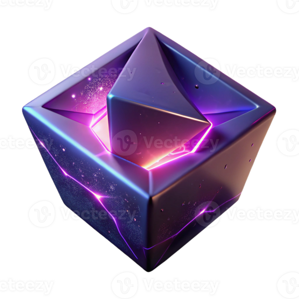 extraordinary creative Glowing Purple 3D Cube Abstract Background high resolution png
