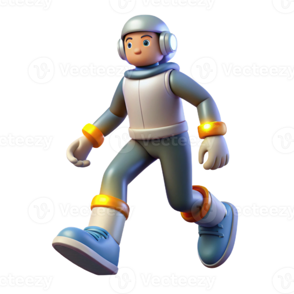 beautiful classic 3D Cartoon Astronaut Walking high quality png
