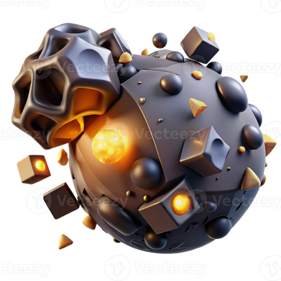 elegant contemporary Abstract 3D Sphere Illustration 4K png