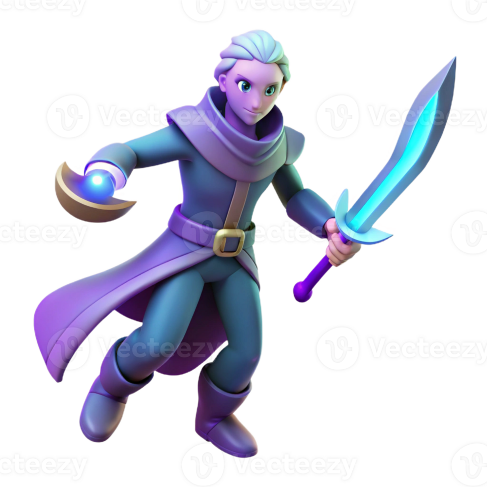 magnificent artistic 3D Render Fantasy Mage Character genuine png