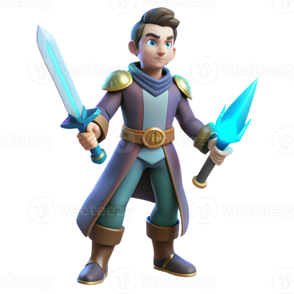 beautiful artistic 3D Render Young Mage Fantasy Character Illustration original png