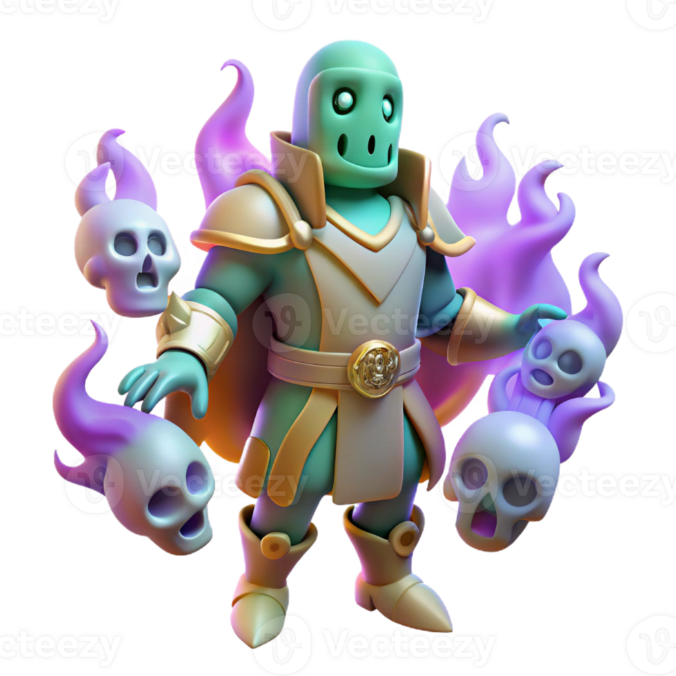 elegant artistic 3D Render of a Fantasy Necromancer genuine png