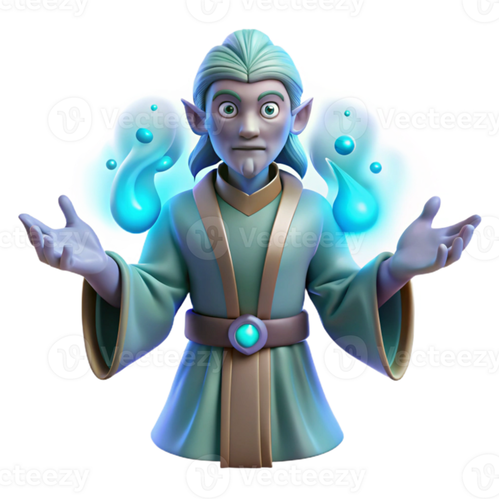 stunning rustic 3D Render of a Magical Elf high resolution png