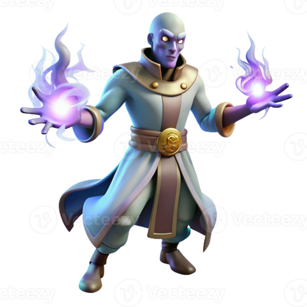 extraordinary rustic 3D Render Mystic Wizard high quality png