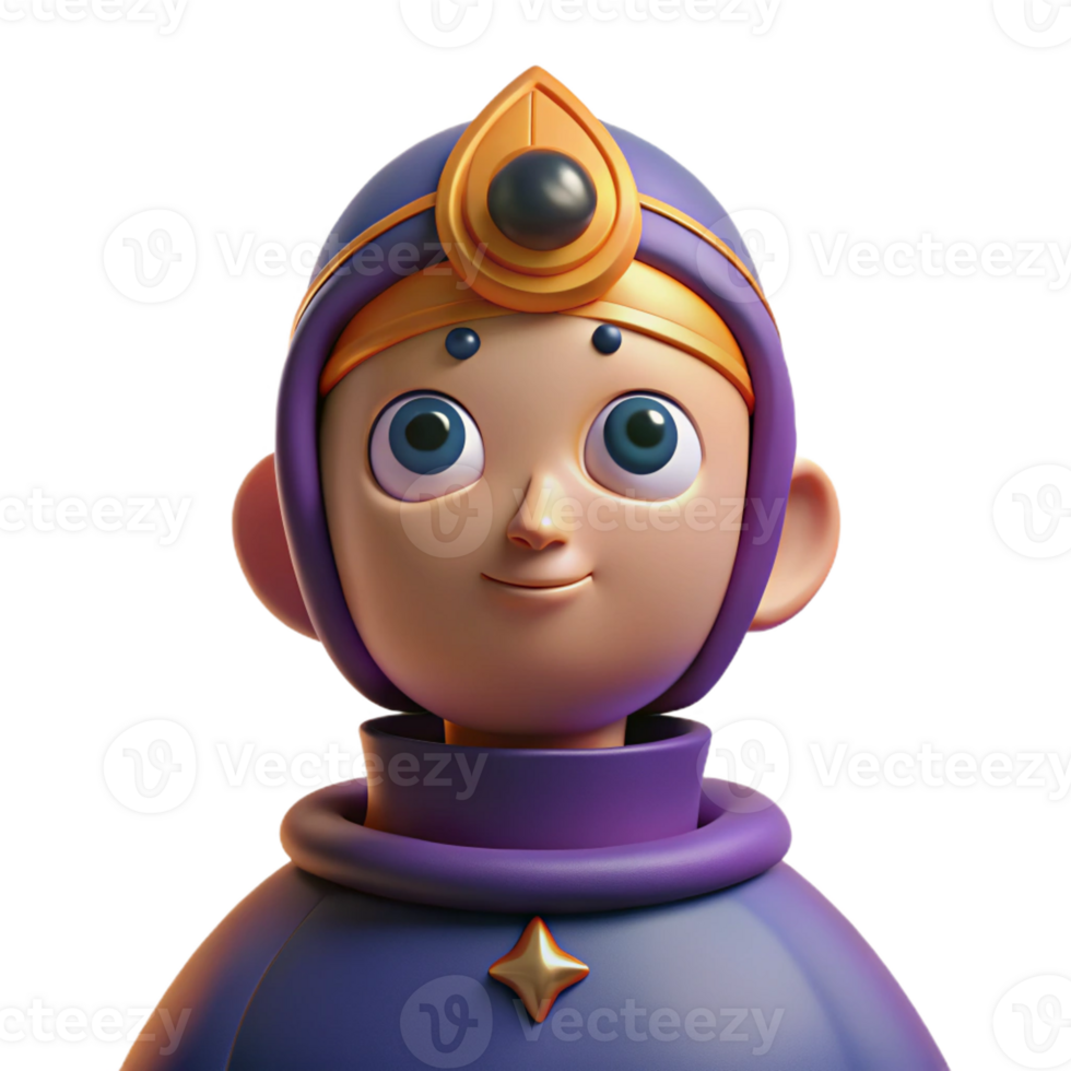 stunning modern 3D Render of a Cute Cartoon Mystic genuine png