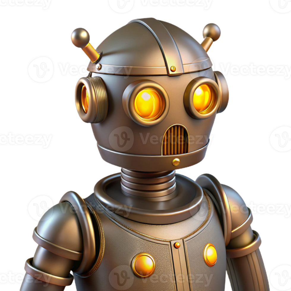 wonderful abstract Vintage Robot 3D Render authentic png