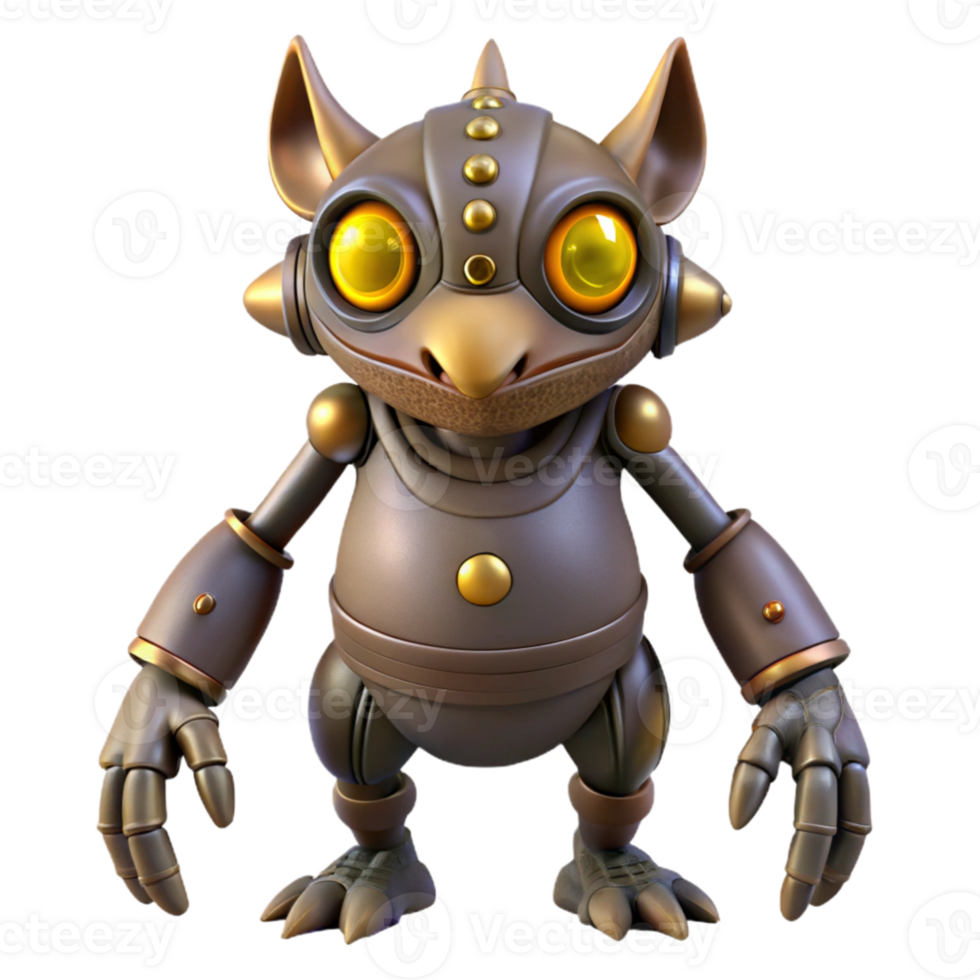 wonderful minimalist 3D Render of a Cute Robotic Creature original png