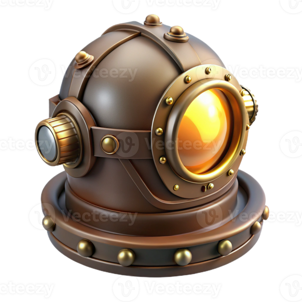 extraordinary artistic 3D Render Diving Helmet Illustration premium png