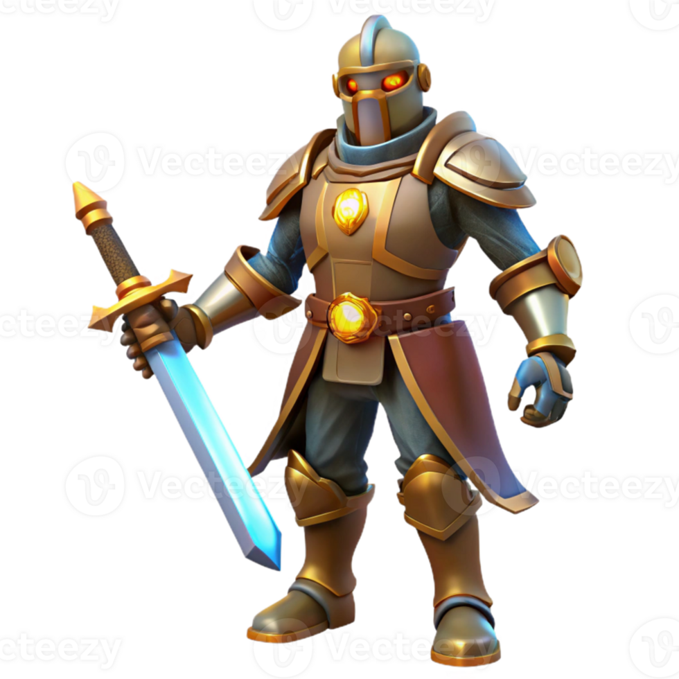 magnificent artistic 3D Knight Illustration Fantasy Game Character genuine png