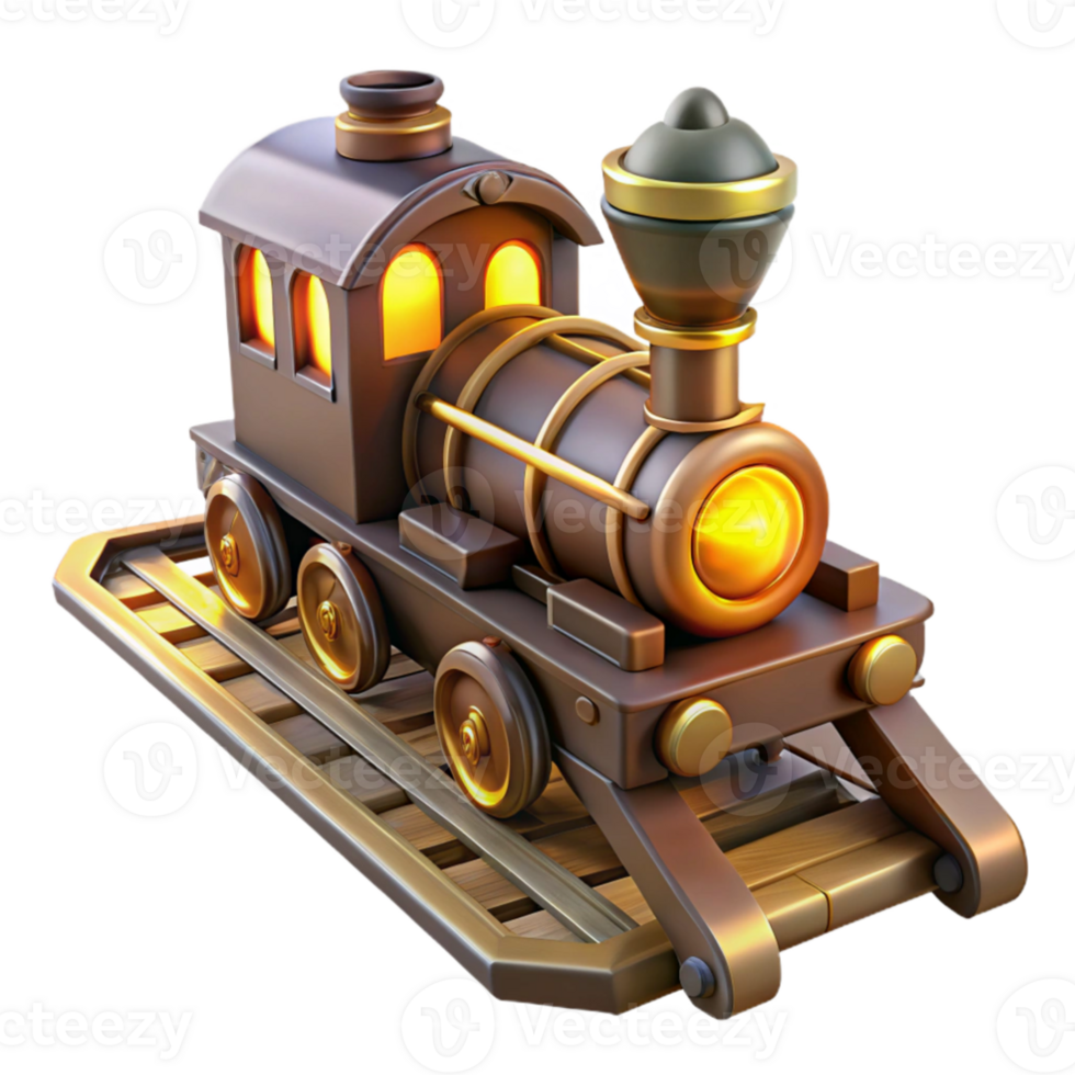 beautiful classic Charming 3D Model of a Vintage Train genuine png