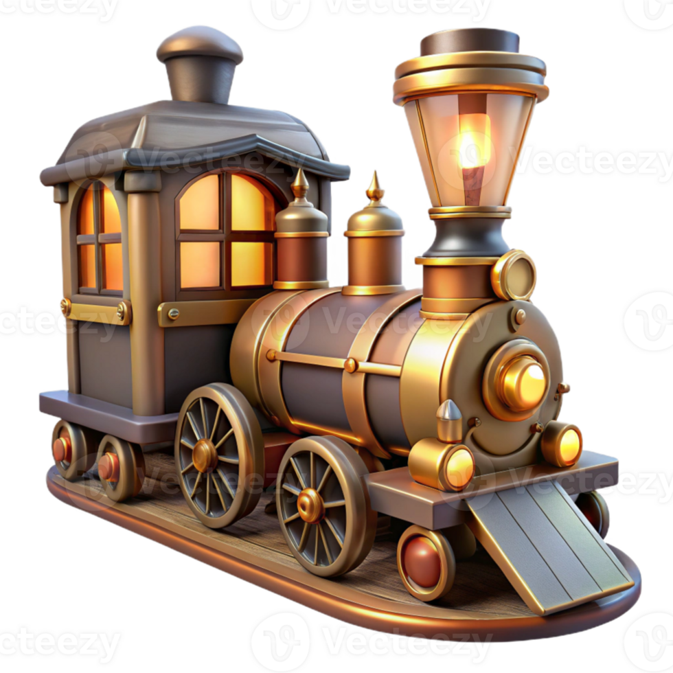 magnificent abstract Vintage 3D Train Model Illustration authentic png