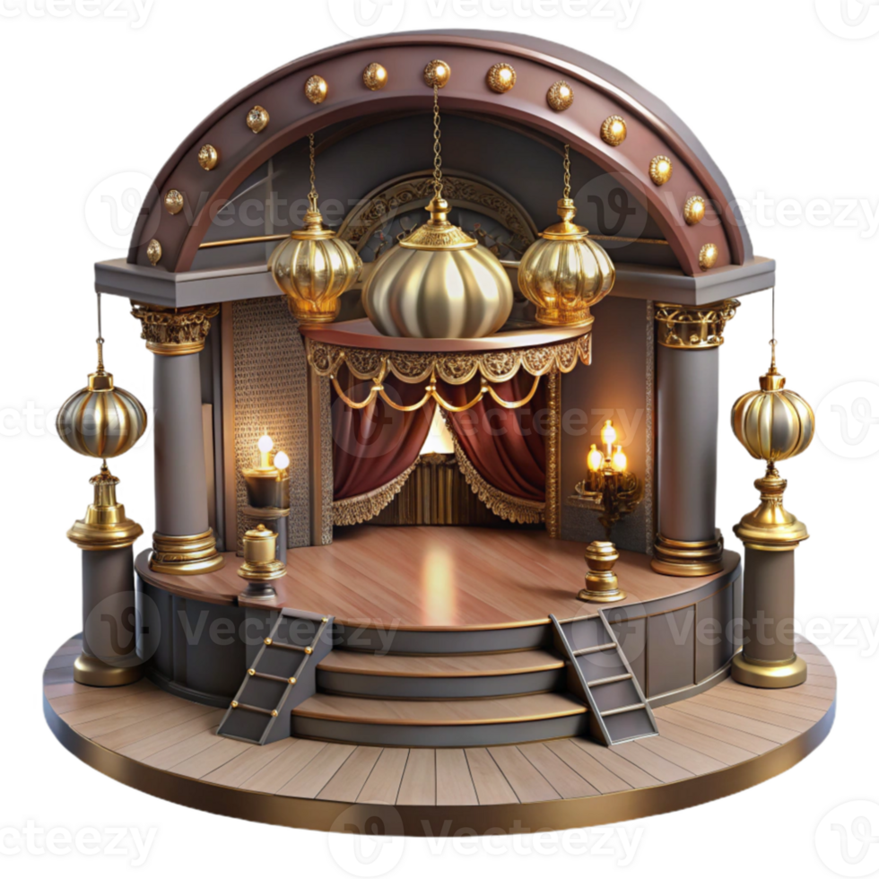 extraordinary abstract 3D Render Elegant Stage Design detailed png