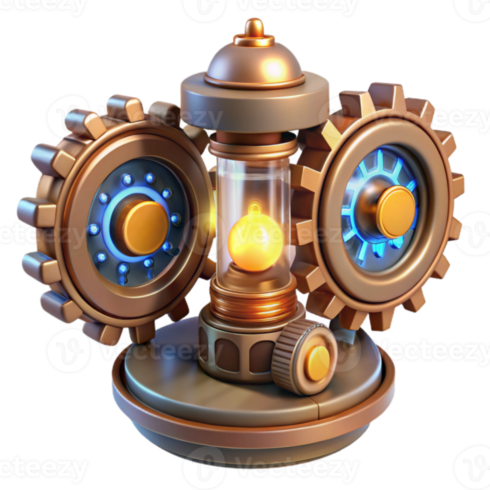 extraordinary modern Steampunk Gear Mechanism 3D Render original png