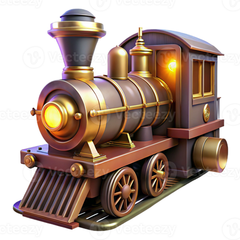 extraordinary vintage Vintage Steam Train 3D Render high resolution png