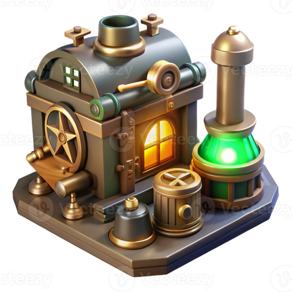 beautiful creative Fantasy 3D Factory Illustration authentic png