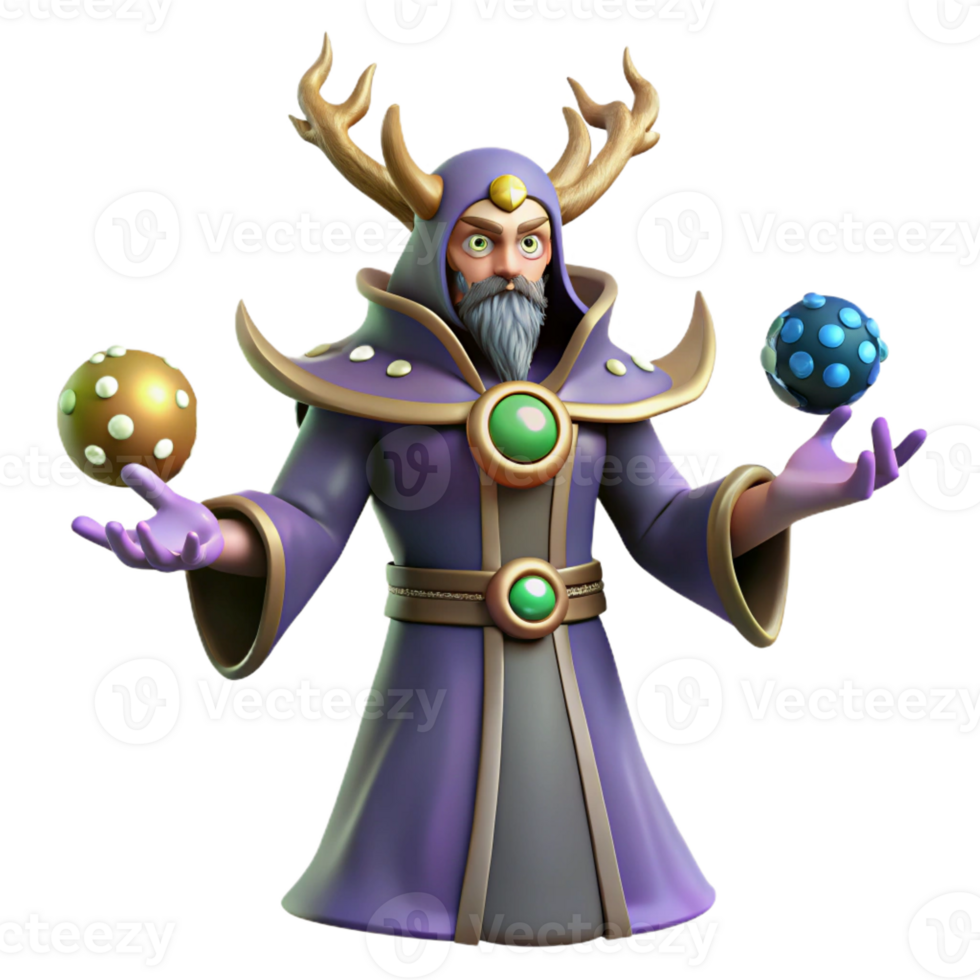 wonderful traditional 3D Render of a Fantasy Wizard genuine png