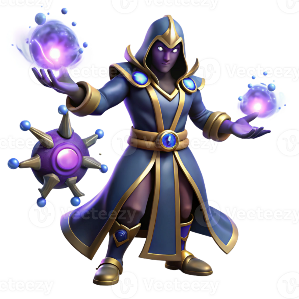 beautiful abstract Dark Wizard 3D Render high resolution png