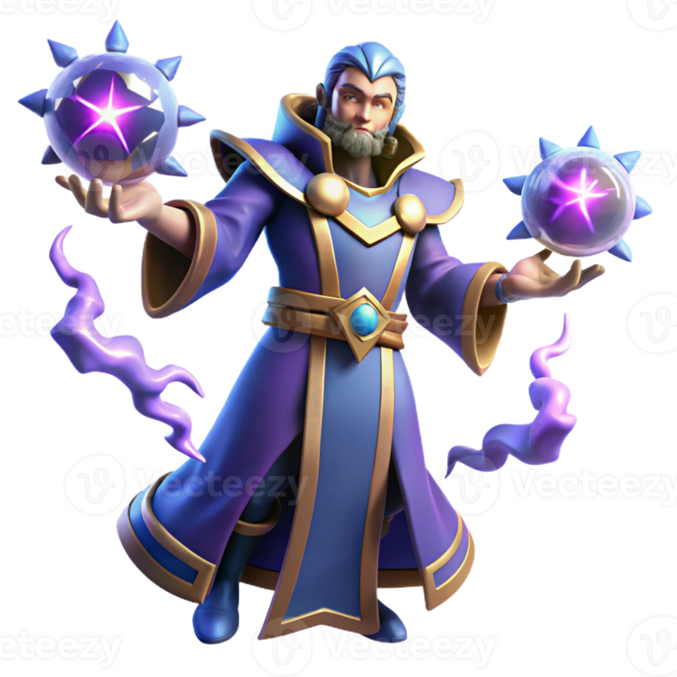 extraordinary abstract Wizard 3D Render Magical Fantasy Character premium png