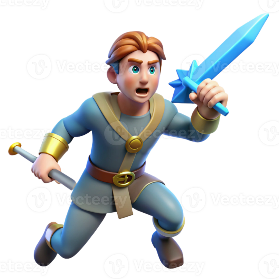 stunning creative 3D Render Boy Knight Fantasy Game premium png