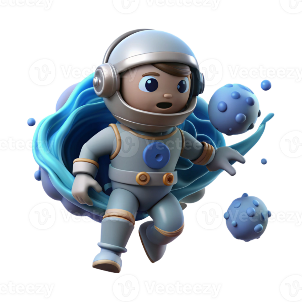 impressive classic 3D Illustration of a Cute Astronaut premium png