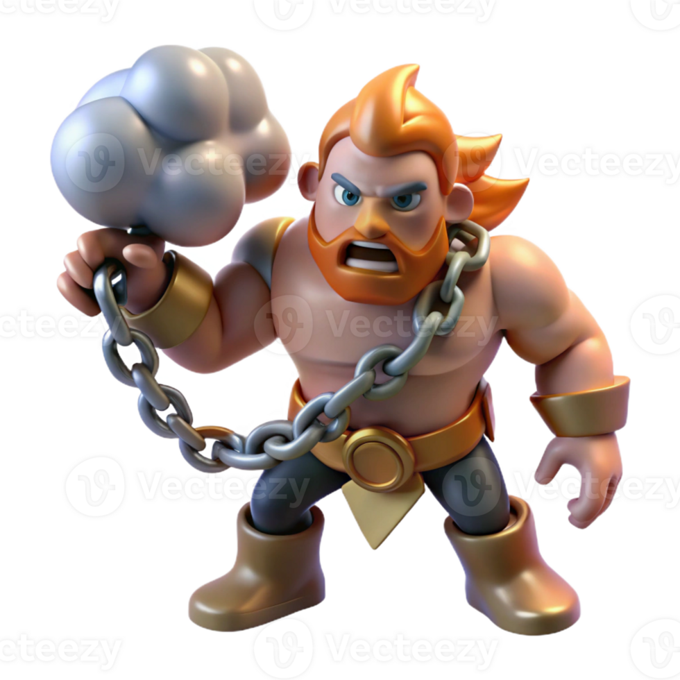 extraordinary rustic 3D Render of Powerful Warrior high resolution png