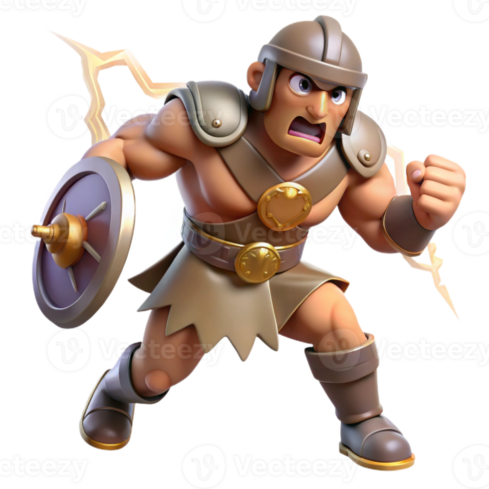 serene creative Powerful 3D Warrior Illustration genuine png