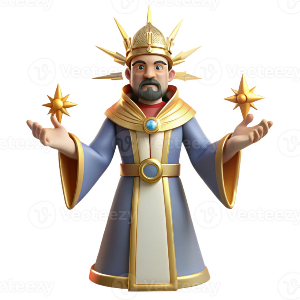 dramatic abstract 3D Render of a Majestic King professional png