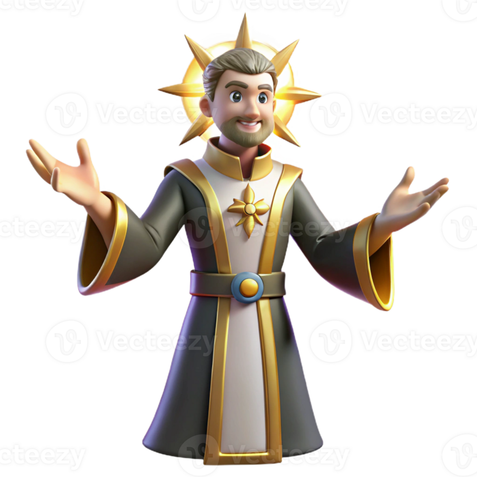 impressive creative 3D Render of a Benevolent Mage high quality png