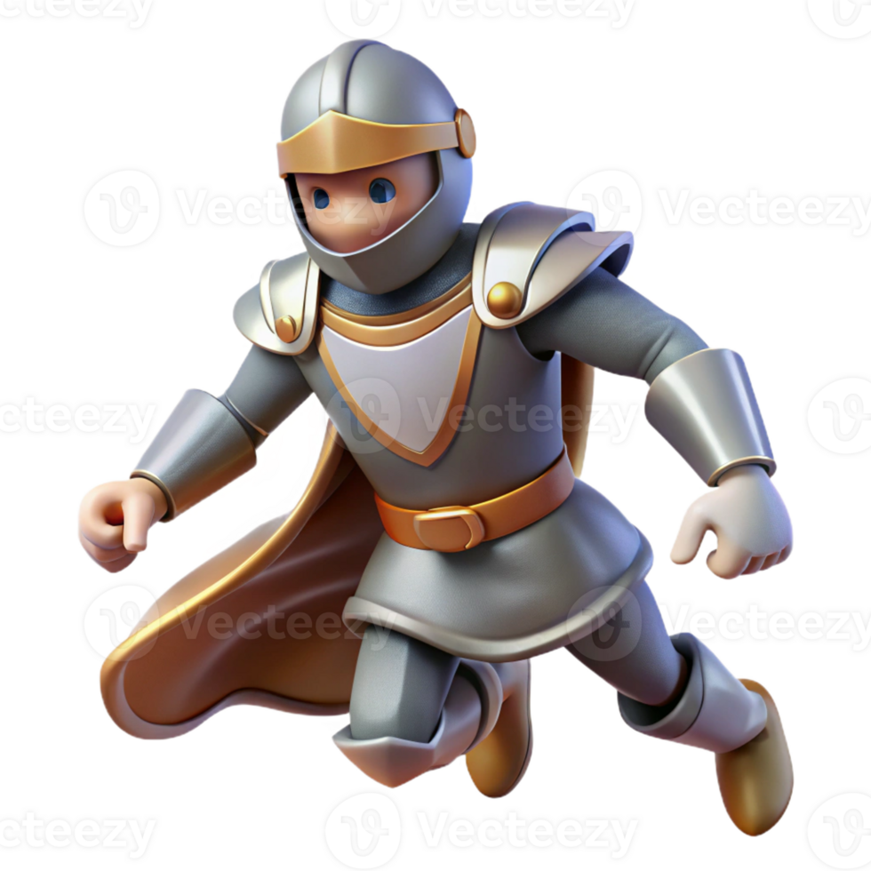 stunning abstract 3D Render Knight in Action professional png