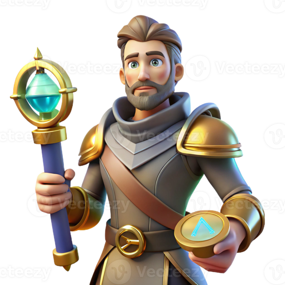 wonderful abstract 3D Render Fantasy Mage Character Illustration exclusive png