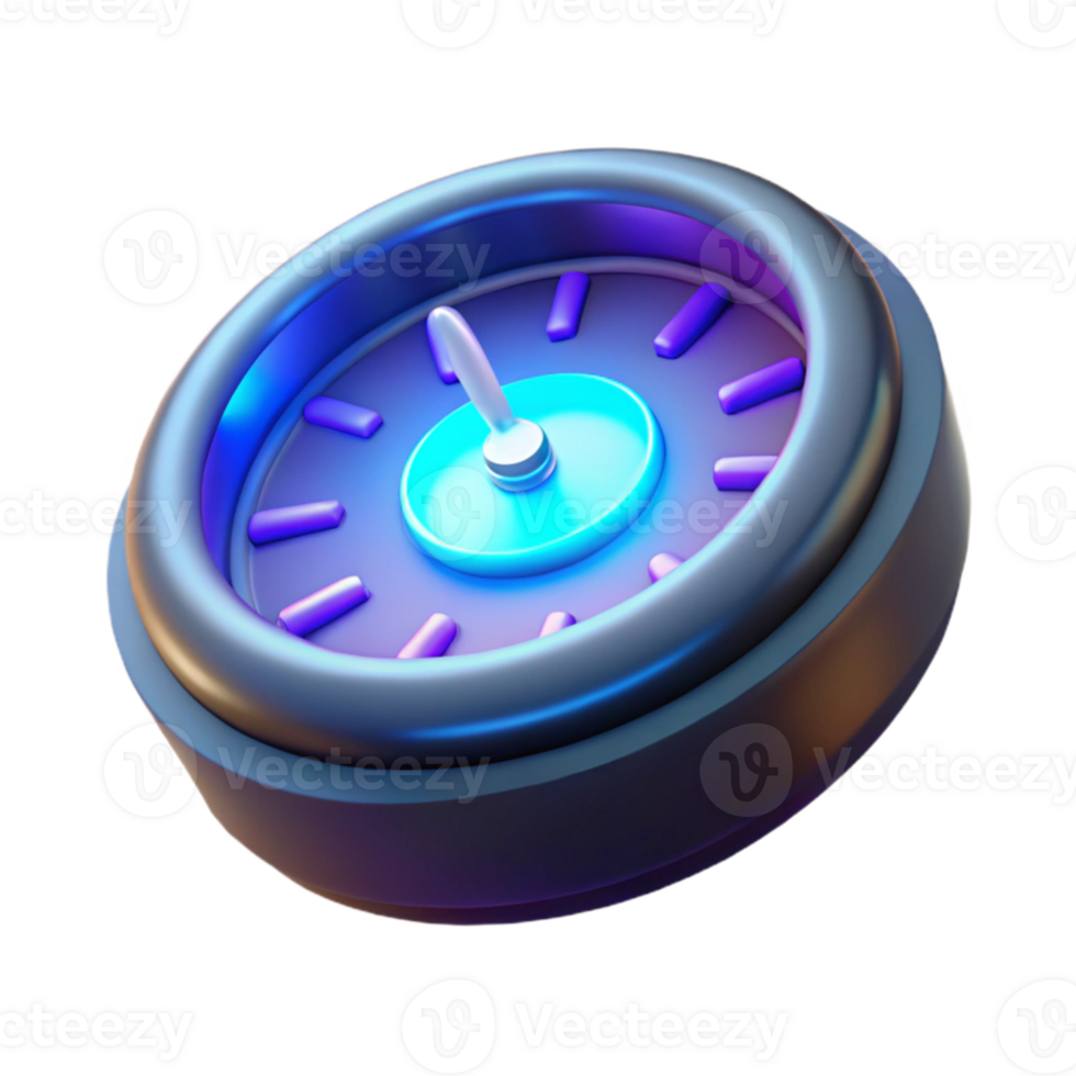magnificent creative Neon Dial 3D Render high resolution png