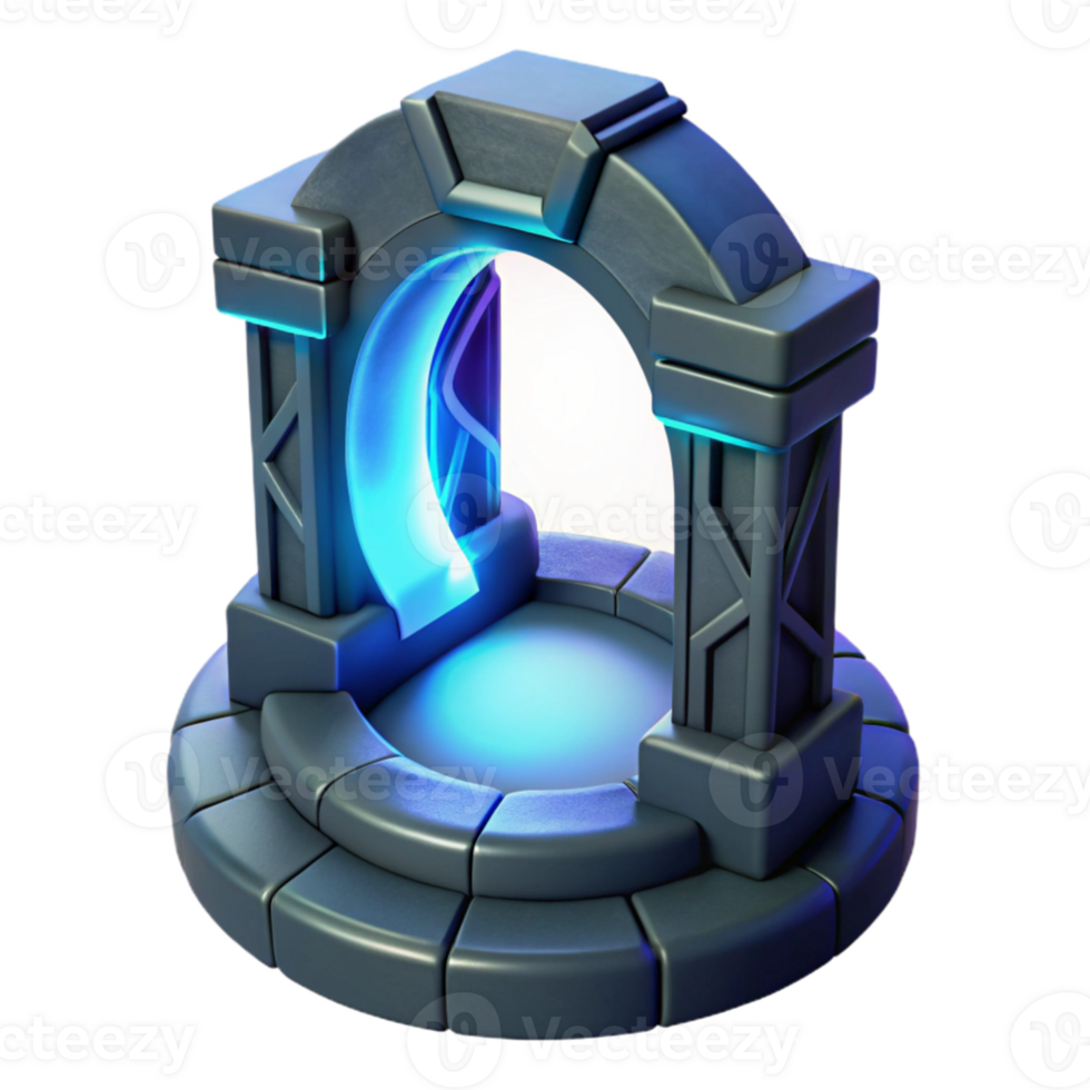 dramatic vintage Glowing Portal 3D Render genuine png
