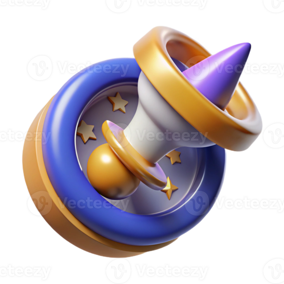 beautiful rustic 3D Render of a Whimsical Spinning Top original png