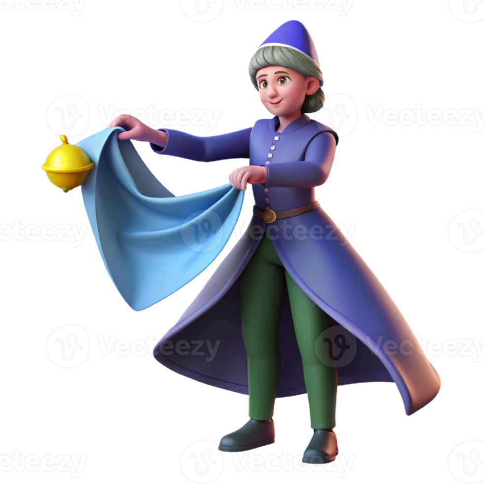 serene abstract 3D Render of a Fairytale Wizard exclusive png