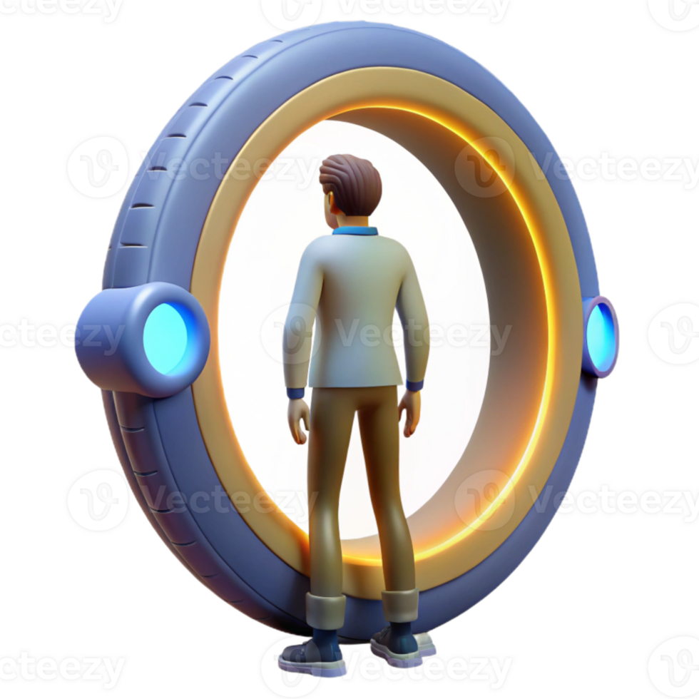 elegant vintage 3D Cartoon Portal Illustration high resolution png