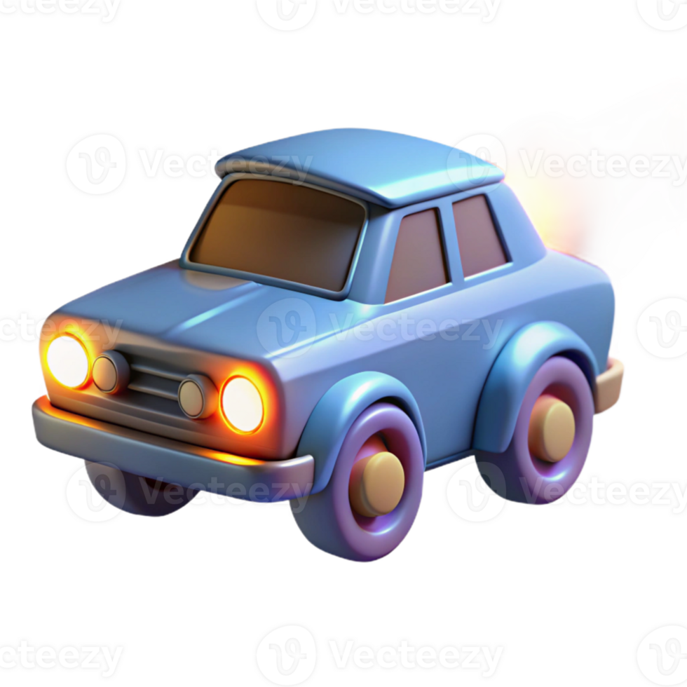 extraordinary traditional 3D Render Cartoon Car Speeding high resolution png