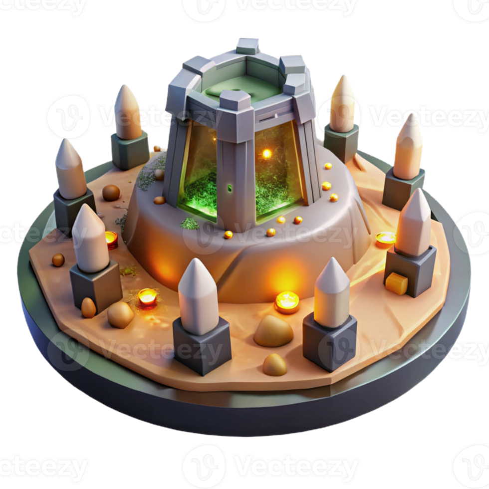 magnificent artistic 3D Stylized Fantasy Tower Illustration premium png