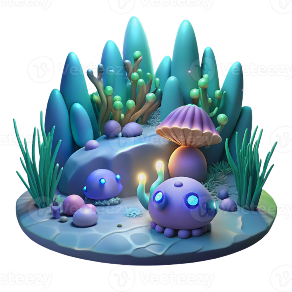 stunning minimalist Enchanted 3D Creature Scene exclusive png
