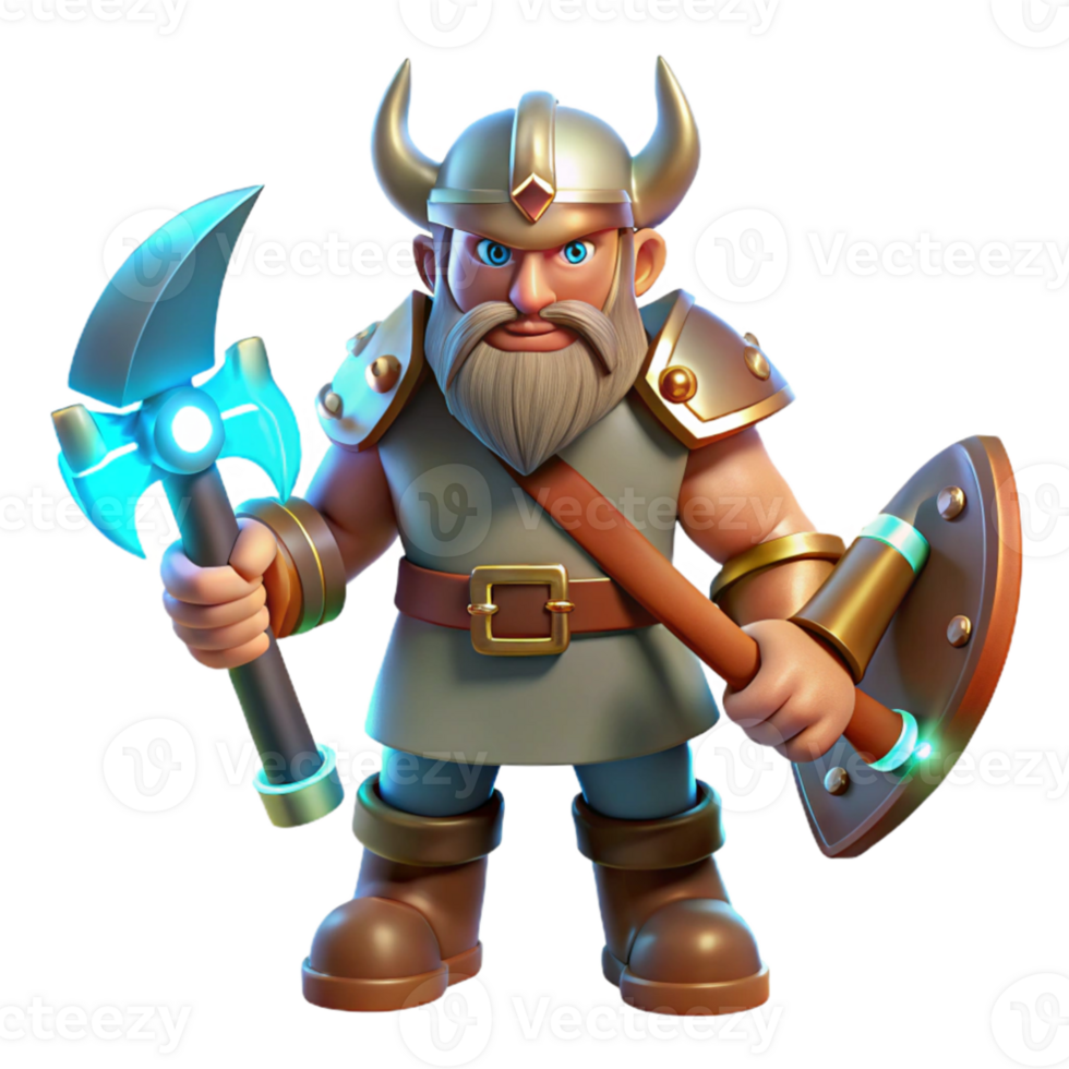 stunning traditional 3D Render Viking Warrior Illustration genuine png