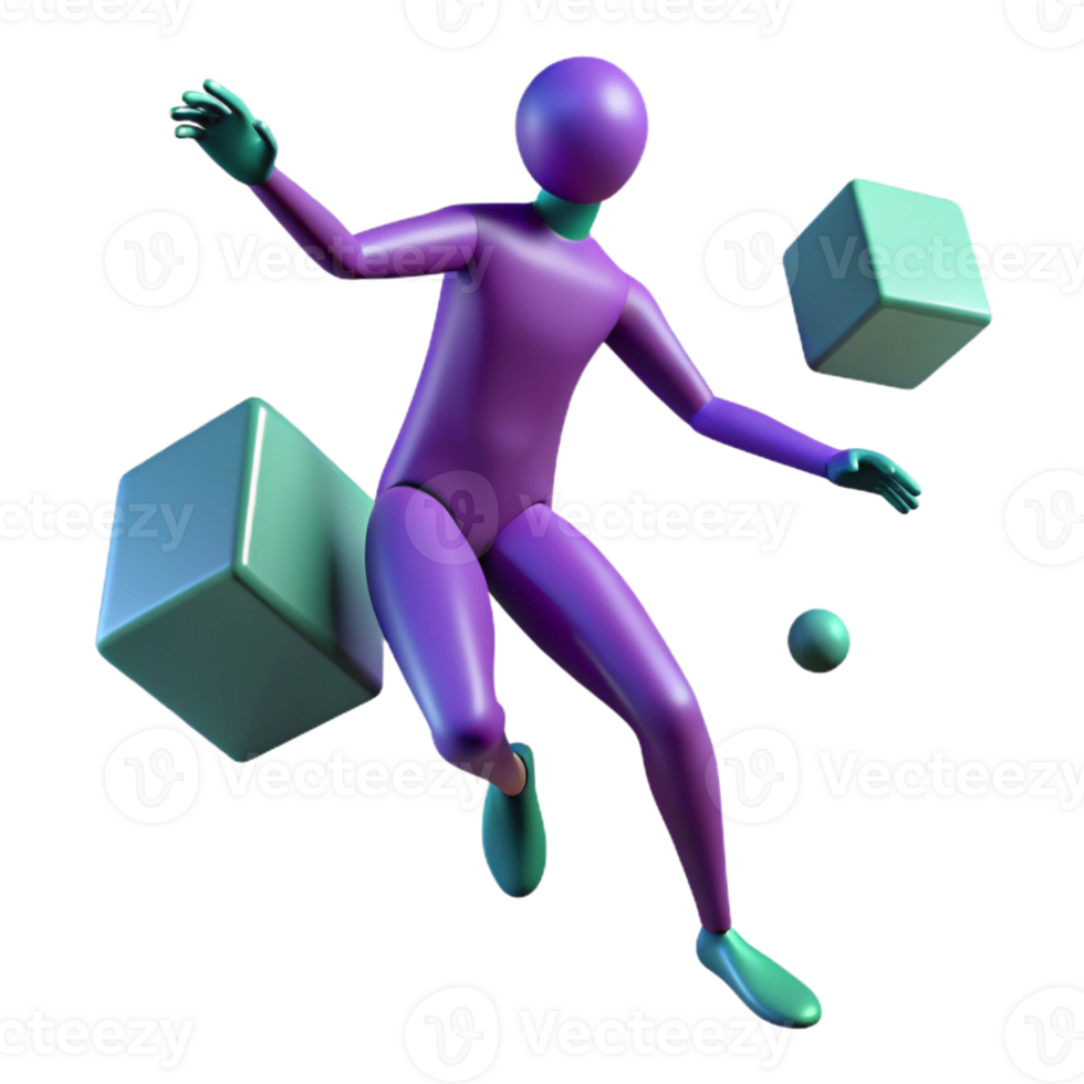 beautiful rustic 3D Render Purple Figure Abstract Background detailed png